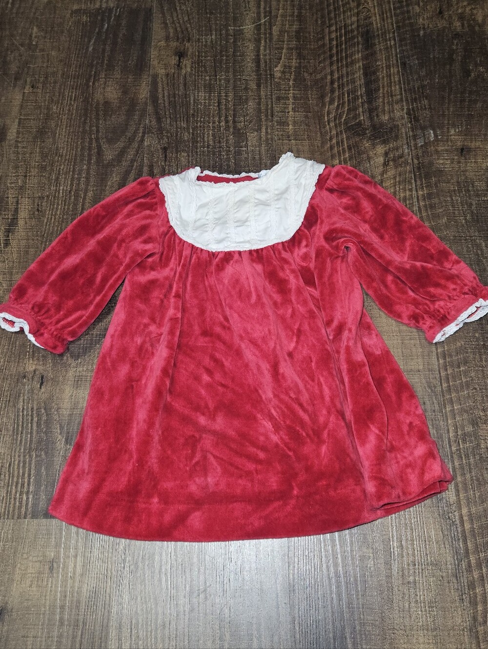 Vintage Ralph Lauren Red Velvet Baby Dress
